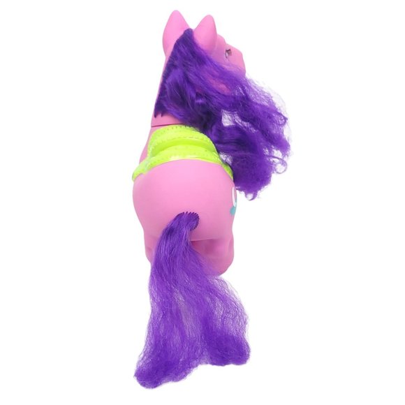 My Little Pony Horseshoe Pink Green Saddle 11 Inch Purple Hair Moon Stars Cloud - Picture 6 of 12